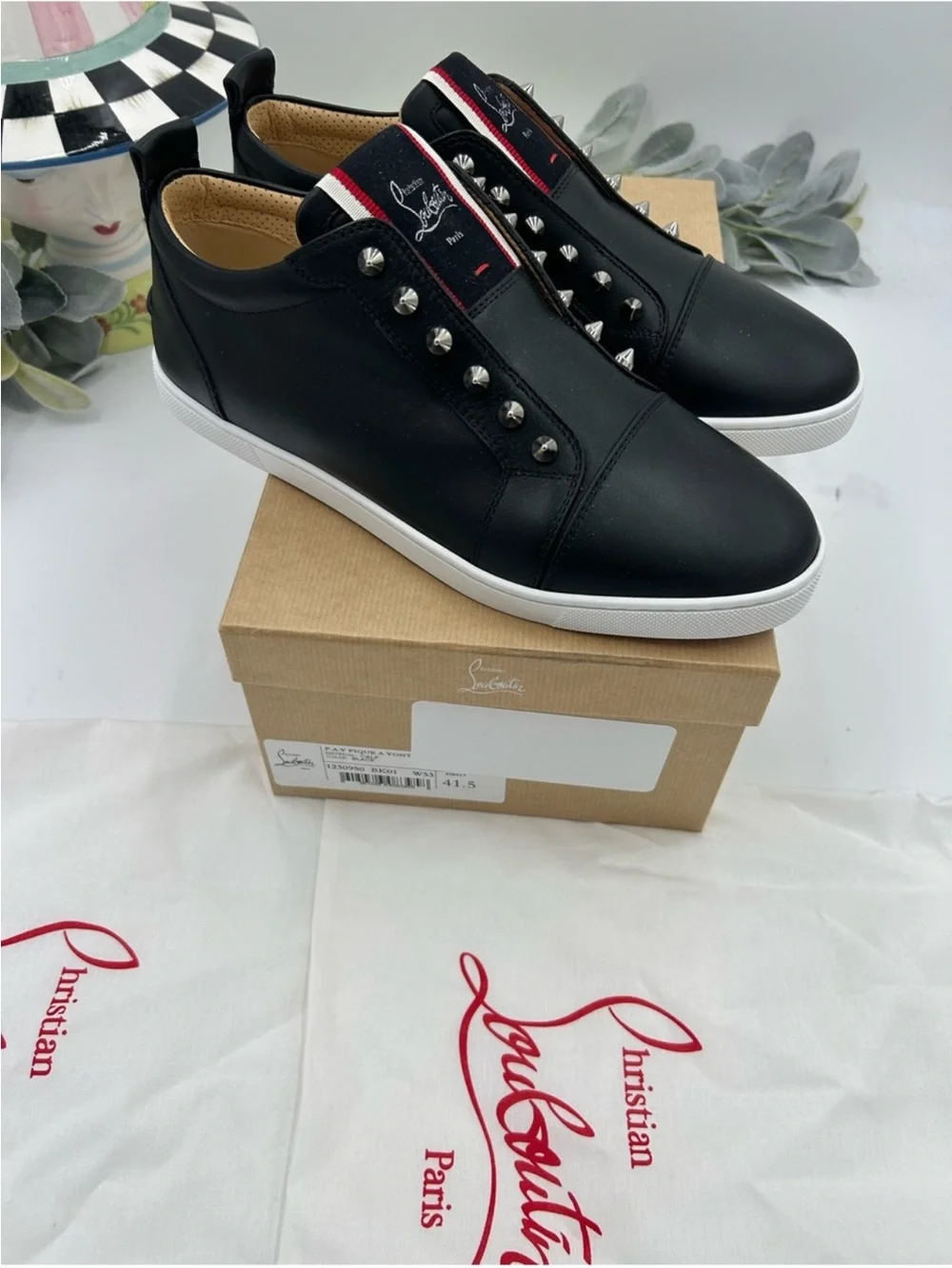 Men's Christian Louboutin FAV FIQUE slip on sneakers. Size 41.5